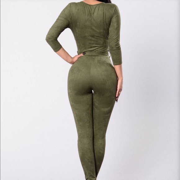 Velvet velour jumpsuit bodycon bodysuit romper - Picture 2 of 3